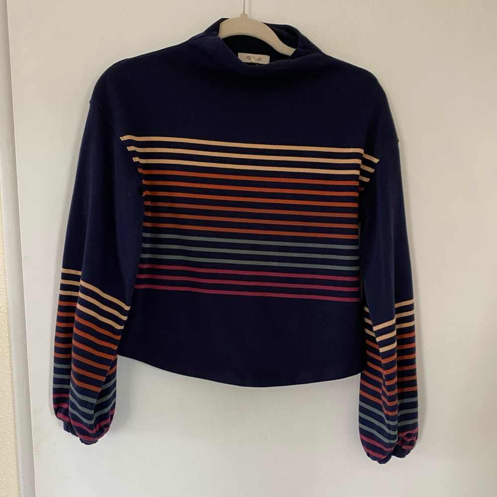 Madewell Navy Rainbow Striped Sweater XXS